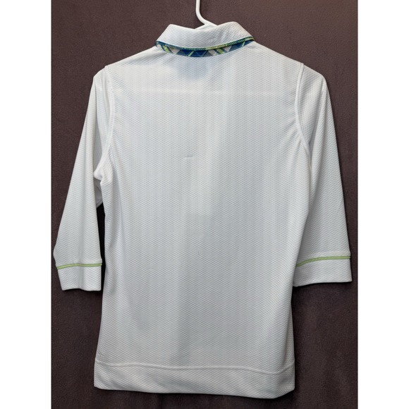 GG Blue M Medium Wicking White 3/4 Sleeve Polo OCEAN FOREST Golf Club SEA ISLAND - Picture 4 of 4